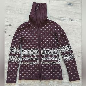 Athleta Teton Full Zip Wool Blend Sweater Jacket Womens Size Small